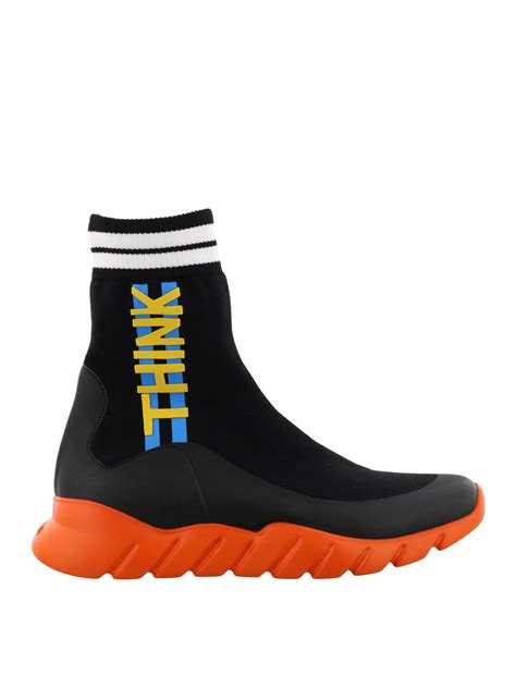 fendi think sock sneaker|Fendi knit high top sneakers.